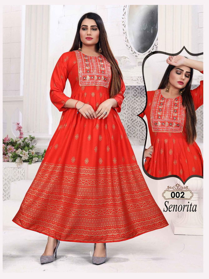 Ft Senorita 1 Rayon Printed Wholesale Kurti Collection